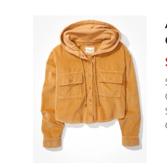 AE Hooded Cropped
Corduroy Button-Up Shirt - Picture 4 of 4